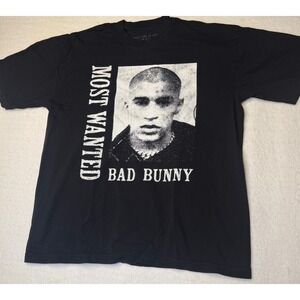 Bad Bunny 2024 Most Wanted Tour T-Shirt Mens Large Black